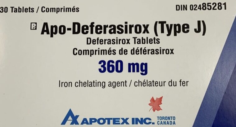 DEFERASIROX (TYPE J) TB 360MG BLST 30 APO